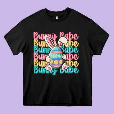Bunny Babe Heavy Core Tee Designed By Maliassmallbusiness