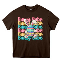 Chocolate Brown bunny babe Heavy Core Tee - MaliasSmallBusiness