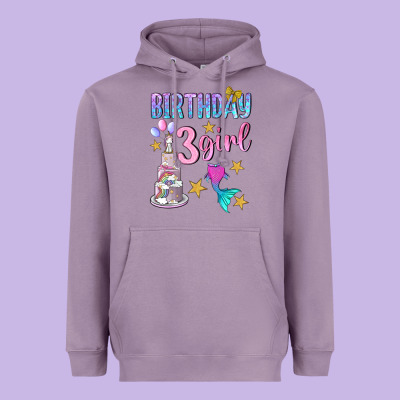 Birthday Girl 3 Heavyweight Hoodie Designed By Bundleandbundleshop
