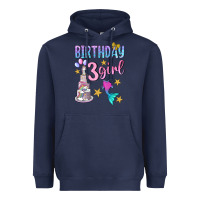 Navy birthday girl 3 Heavyweight Hoodie - BundleAndBundleShop