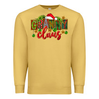 Antique Gold christmas granny claus Premium Sweatshirt - FaDigitalArtStudio