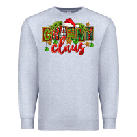Heather Grey christmas granny claus Premium Sweatshirt - FaDigitalArtStudio