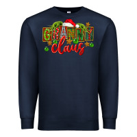 Navy christmas granny claus Premium Sweatshirt - FaDigitalArtStudio