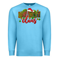 Ocean Blue christmas granny claus Premium Sweatshirt - FaDigitalArtStudio