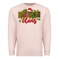 Pale Pink christmas granny claus Premium Sweatshirt - FaDigitalArtStudio