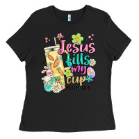 Black easter jesus fills my cup Ladies Tee - MaliasSmallBusiness