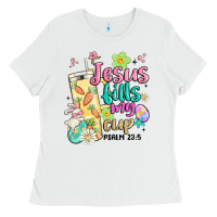 White easter jesus fills my cup Ladies Tee - MaliasSmallBusiness
