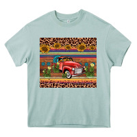 Arona truck sunflower leopard Heavy Core Tee - AdoDesignShop