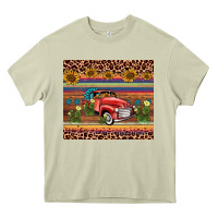 Mossy truck sunflower leopard Heavy Core Tee - AdoDesignShop
