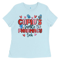 Baby Blue cupid's favorite pharmacy tech Ladies Tee - MaliasSmallBusiness