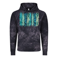 Cloud Black turquoise leopard watercolor brushstroke background Vintage Hoodie - RanaPortraitStore