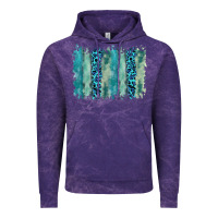 Cloud Purple turquoise leopard watercolor brushstroke background Vintage Hoodie - RanaPortraitStore