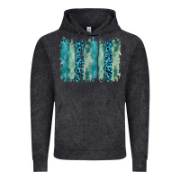 Vintage Black turquoise leopard watercolor brushstroke background Vintage Hoodie - RanaPortraitStore