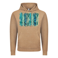 Vintage Coffee turquoise leopard watercolor brushstroke background Vintage Hoodie - RanaPortraitStore