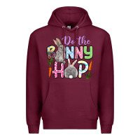 Burgundy Do the bunny hop Easter Premium Hoodie - OliviaCreatesArt