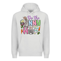 Dove Grey Do the bunny hop Easter Premium Hoodie - OliviaCreatesArt