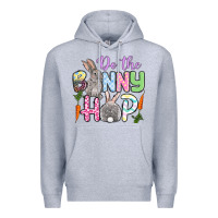 Heather Grey Do the bunny hop Easter Premium Hoodie - OliviaCreatesArt