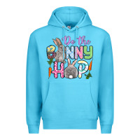 Ocean Blue Do the bunny hop Easter Premium Hoodie - OliviaCreatesArt