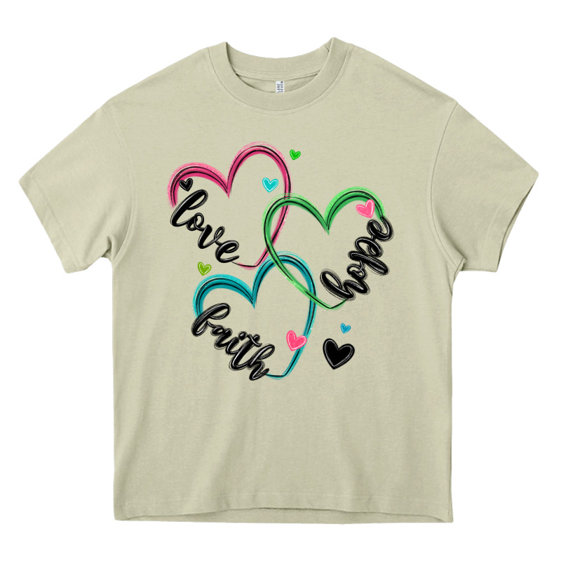 Faith Hope Love Heavy Core Tee by MaliasSmallBusiness | Teevron