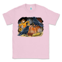 Bubblegum Pink Fall Background With Crow Classic Tee - LillyAllenDesigns