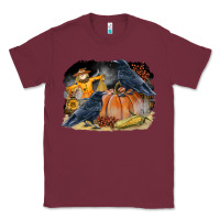 Burgundy Fall Background With Crow Classic Tee - LillyAllenDesigns