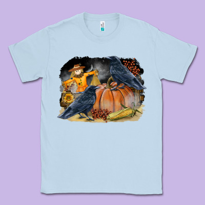 Fall Background With Crow Classic Tee Designed By Lillyallendesigns