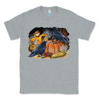 Heather Grey Fall Background With Crow Classic Tee - LillyAllenDesigns