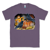 Lavender Fall Background With Crow Classic Tee - LillyAllenDesigns