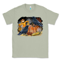 Matcha Fall Background With Crow Classic Tee - LillyAllenDesigns