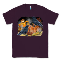 Plum Fall Background With Crow Classic Tee - LillyAllenDesigns