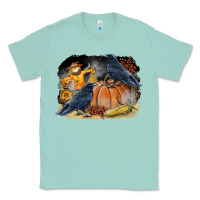 Seafoam Fall Background With Crow Classic Tee - LillyAllenDesigns