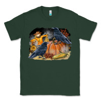 Sports Green Fall Background With Crow Classic Tee - LillyAllenDesigns