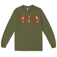 Army Green strawberry Long Sleeve Tee - Jasminsmagicworld