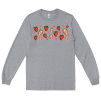 Heather Grey strawberry Long Sleeve Tee - Jasminsmagicworld