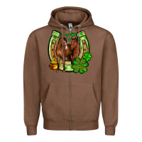 Chestnut St. Patrick's Day horse horseshoe Zipper Hoodie - OliviaCreatesArt