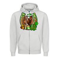 Dove Grey St. Patrick's Day horse horseshoe Zipper Hoodie - OliviaCreatesArt