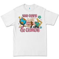 White 100 days of coffe and chaos Premium Tee - MaliasSmallBusiness