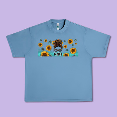 Western Mama Messy Bun Urban Heavy Tee Designed By Jasminsmagicworld