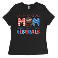Black just a normal mom trying not to raise liberals Ladies Tee - MaliasSmallBusiness