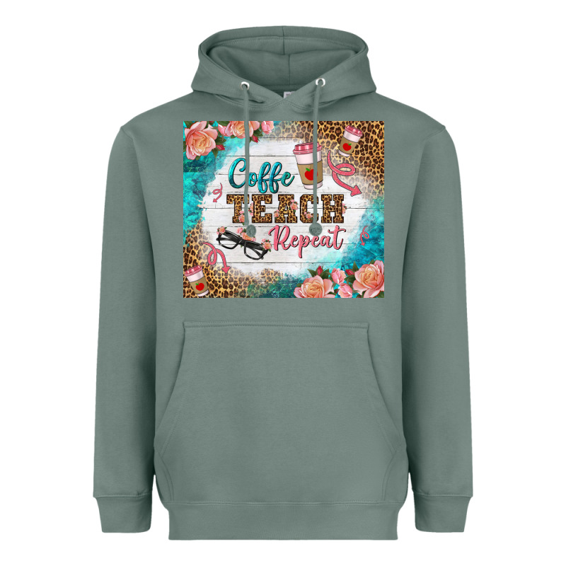 Coffee Teach Repeat Tumbler Heavyweight Hoodie by BundleAndBundleShop | Teevron