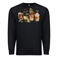 Black Fishing Coffee Cups Premium Sweatshirt - FaDigitalArtStudio