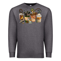 Charcoal Heather Fishing Coffee Cups Premium Sweatshirt - FaDigitalArtStudio
