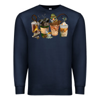 Navy Fishing Coffee Cups Premium Sweatshirt - FaDigitalArtStudio
