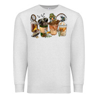 Oatmeal Heather Fishing Coffee Cups Premium Sweatshirt - FaDigitalArtStudio