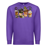 Purple Fishing Coffee Cups Premium Sweatshirt - FaDigitalArtStudio