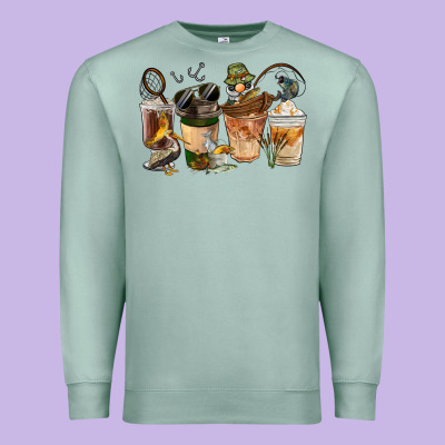 Fishing Coffee Cups Premium Sweatshirt Designed By Fadigitalartstudio