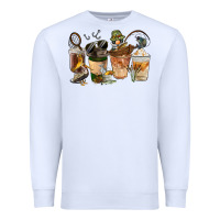 White Fishing Coffee Cups Premium Sweatshirt - FaDigitalArtStudio