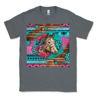 Charcoal Heather floral horse Classic Tee - LillyAllenDesigns