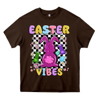 Chocolate Brown easter vibes peep faux sequin Heavy Core Tee - MaliasSmallBusiness