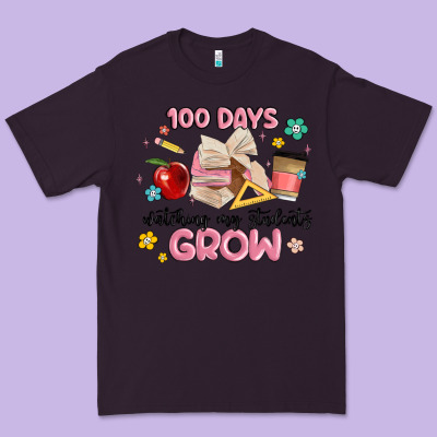 100 Days Of Watching My Students Grow Premium Tee Designed By Maliassmallbusiness